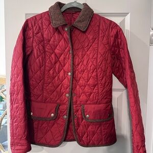 Barbour red quilted jacket